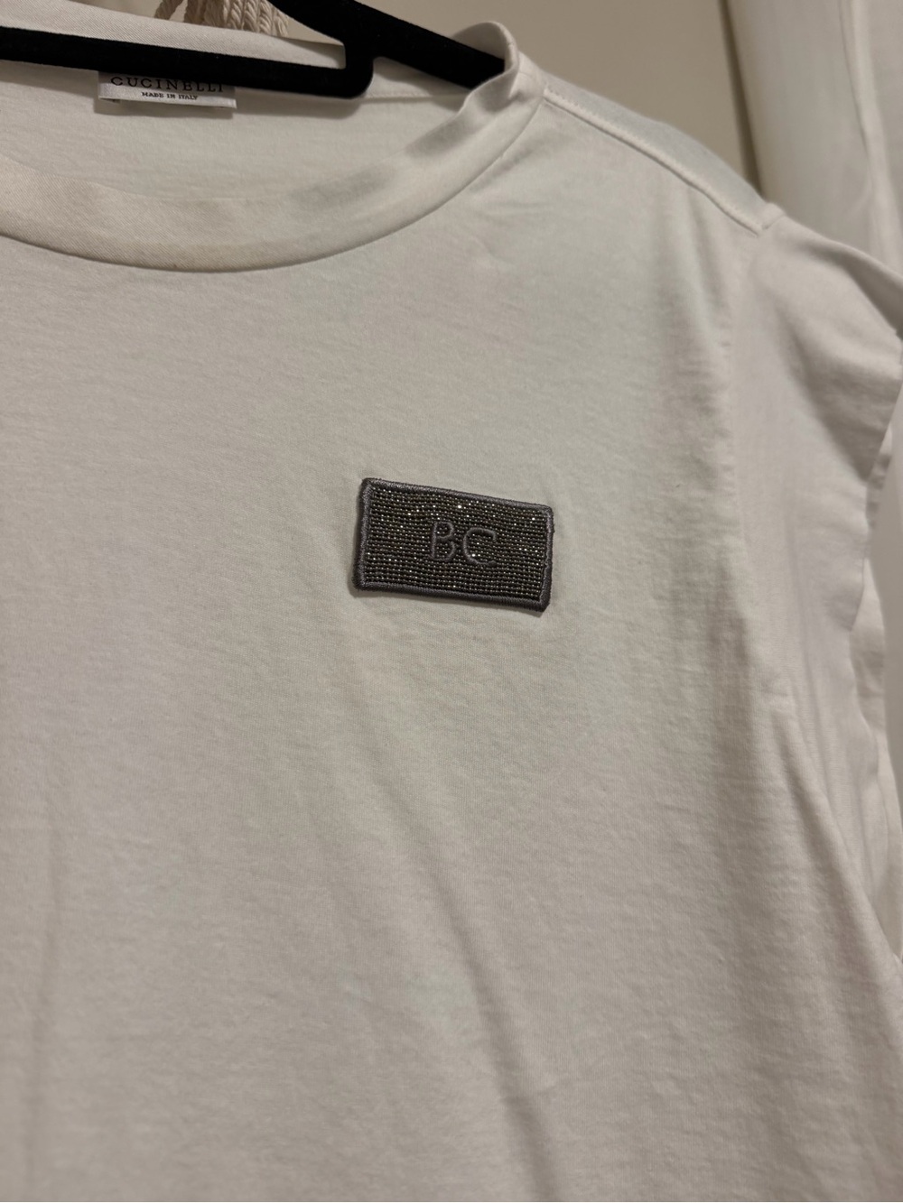 Brunello Cucinelli White Sleeveless Crewneck Tank with Logo Patch - Picture 2 of 3
